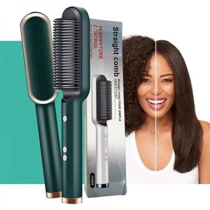 Расческа-выпрямитель волос электрическая Straight Сomb One-Step для укладки с нагревательным эффектом (Зеленый)