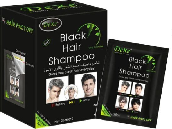 Шампунь тонирующий для седых волос DEXE Black Hair Disaar [комплект на 10 применений] от компании SHOPPE • Лучшее – себе. - фото 1