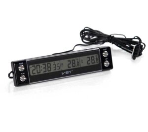Термометр автомобильный с часами VST-7036