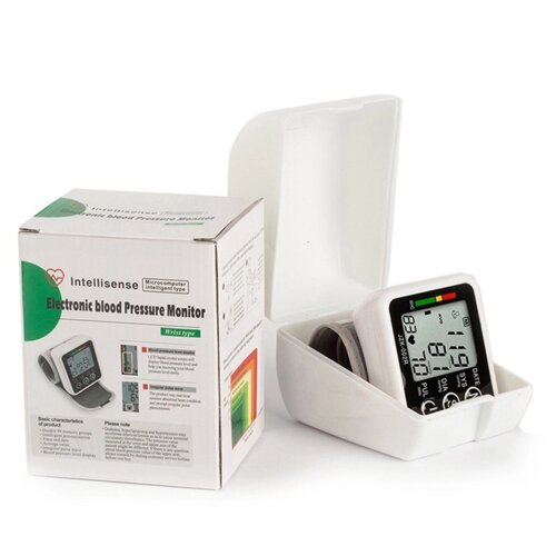Тонометр осциллометрический цифровой автоматический JZIKI для измерения артериального давления и пульса (на запястье)