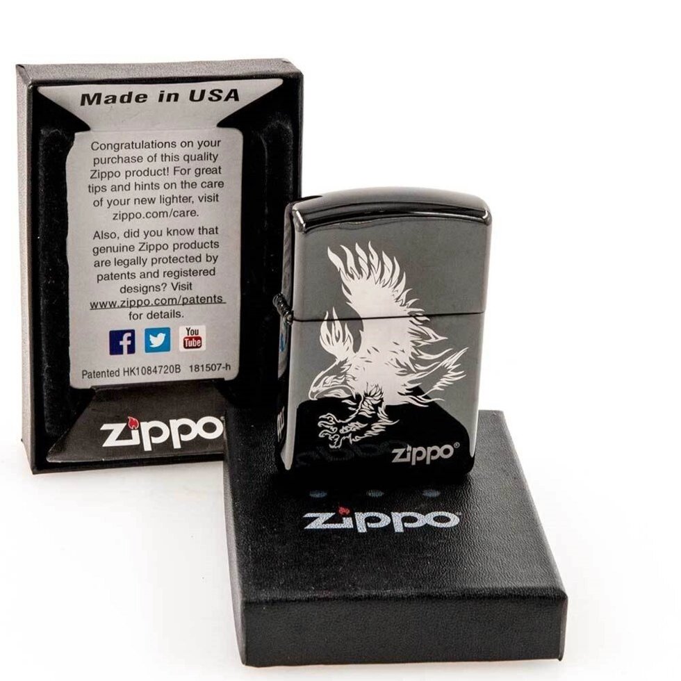 Зажигалка бензиновая ZIPPO (Хищный орёл) от компании SHOPPE • Лучшее – себе. - фото 1