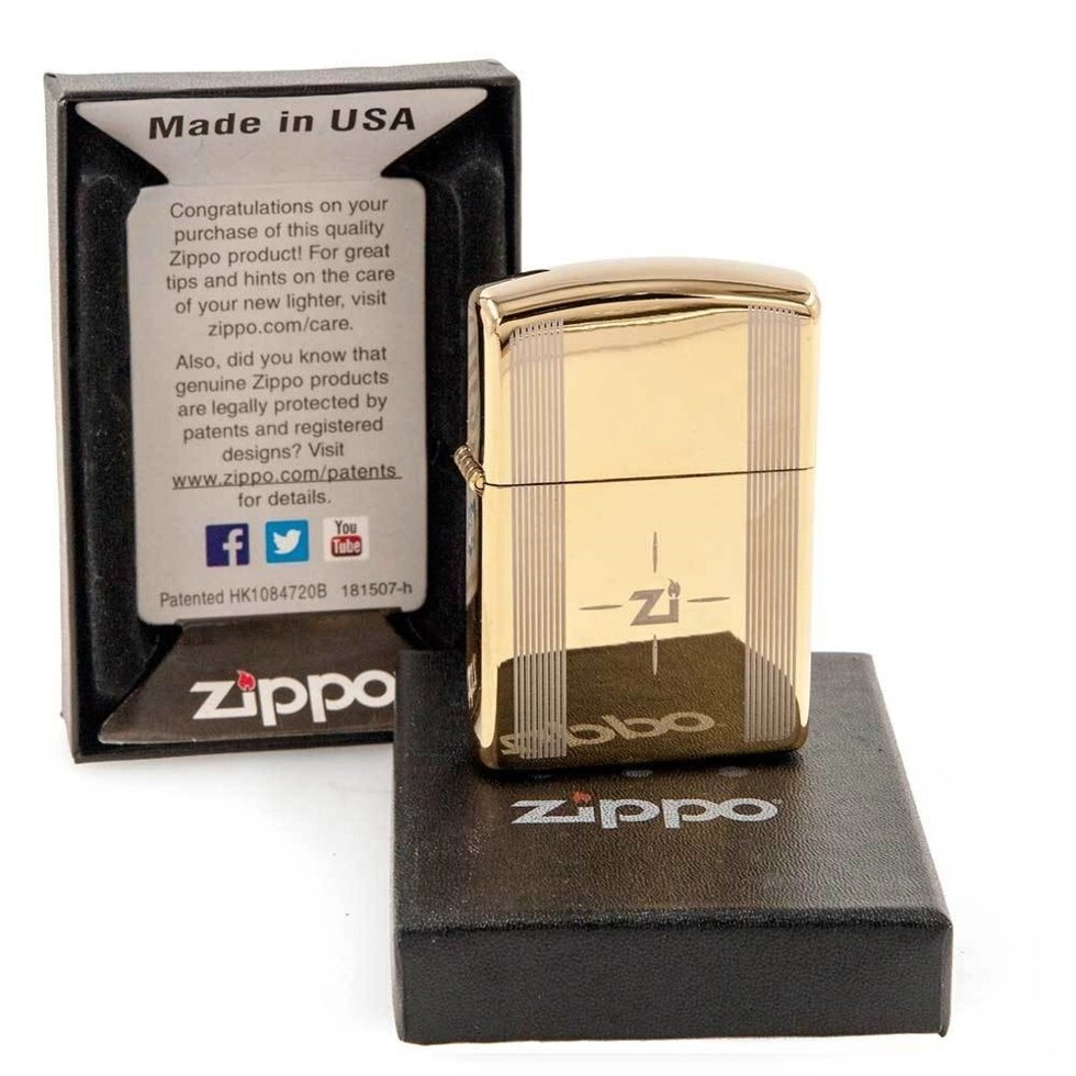 Зажигалка бензиновая ZIPPO (Золотая zi) от компании SHOPPE • Лучшее – себе. - фото 1