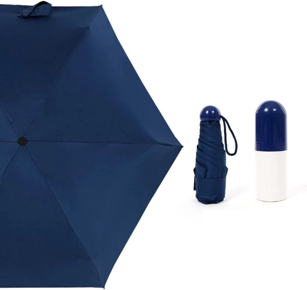 Зонт карманный универсальный Mini Pocket Umbrella (Синий) от компании SHOPPE • Лучшее – себе. - фото 1