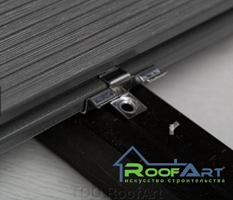 Кляймер 9 мм (клипса) для террасной доски Element 3D из нержавеющей стали от компании ТОО RoofArt - фото 1