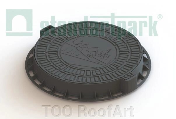Люк садовый пластиковый черный "Домик" от компании ТОО RoofArt - фото 1