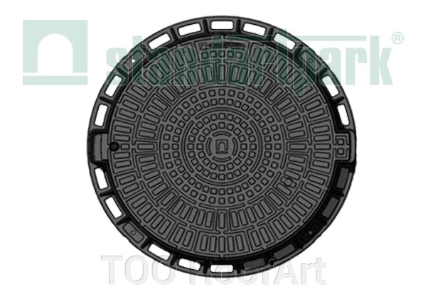 Люк садовый пластиковый черный "Лого" от компании ТОО RoofArt - фото 1