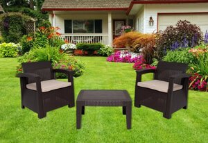 Комплект мебели Rattan Comfort 3, венге (2 персоны)