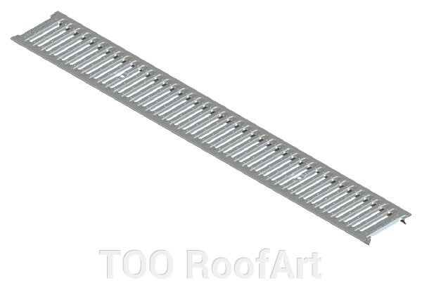 Решетка водоприемная Basic DN100 кл. А15 оцинкованная сталь щелевая штампованная от компании ТОО RoofArt - фото 1