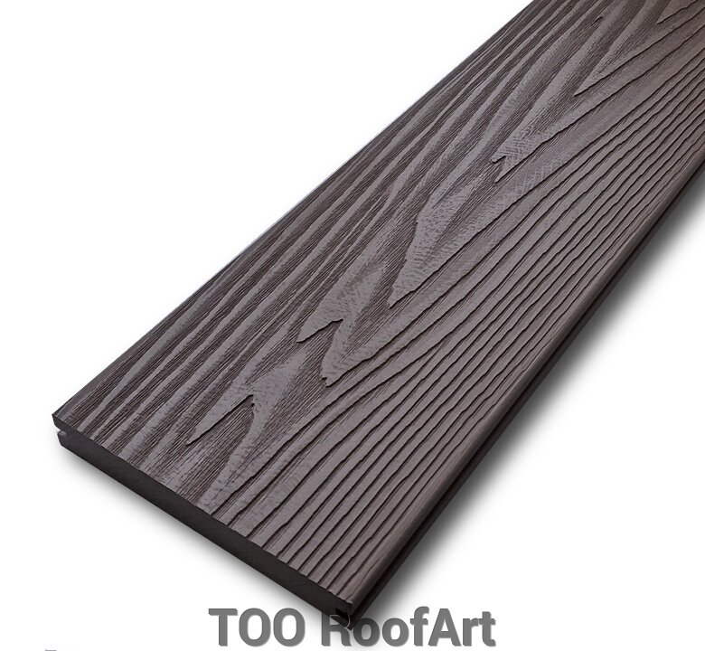 Террасная доска Polydeck 150*21 полнотелая венге от компании ТОО RoofArt - фото 1