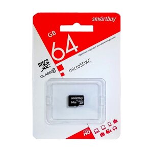 Карта памяти microSDXC Smartbuy 64 GB (class 10) UHS-1