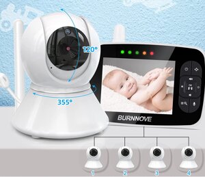 Видеоняня SM35 PTZ Baby Monitor, Дисплей 3.5 дюйма TFT