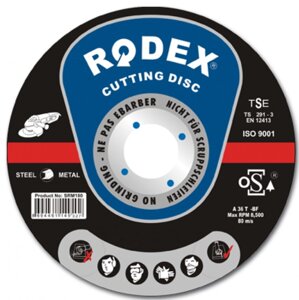 Отрезные диски по металлу Rodex 115x1,6x22