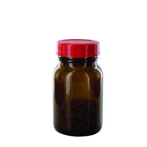 Бутылки с широкой горловиной Behr, стекло бесцветное или коричневое, с резьбовыми крышками