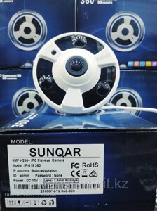 Камера видеонаблюдения sunqar IP-819/360 4MP H265+ AI IPC fisheye camera with POE