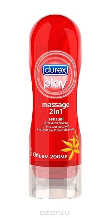 DUREX Massage 2in1 Sensual с чарующим Иланг-Илангом Интимная смазка и гель для массажа 200мл от компании Интернет-магазин "Чёрный Дракон" - фото 1