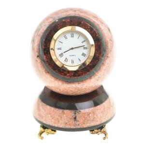 Сувенирные часы "Шар Антистресс" розовый мрамор 9х9х14 см 123604