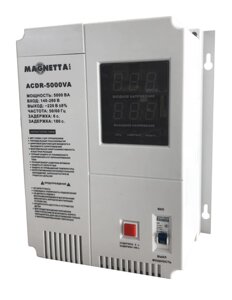 Magnetta, ACDR-5000VA, Стабилизатор напряжения релейный, настенный однофазный, двухцветный LED диспл