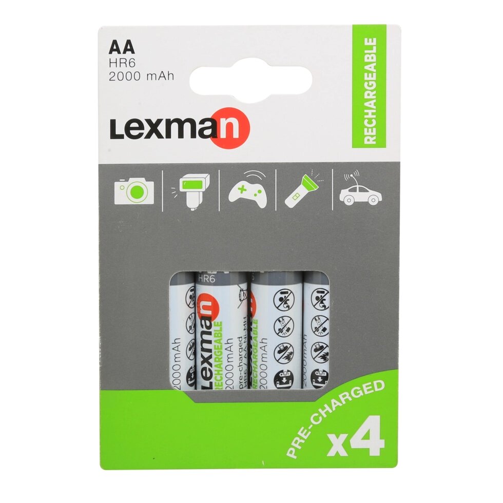 Аккумуляторные батарейки LEXMAN AА 4шт, 2000mAh от компании ИП Фомичев - фото 1
