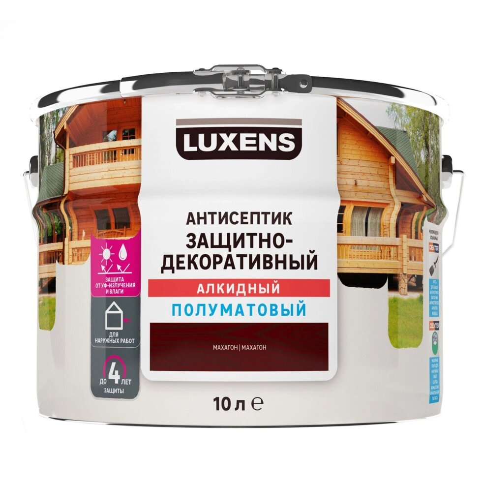 Антисептик Luxens полуматовый махагон 10 л от компании ИП Фомичев - фото 1