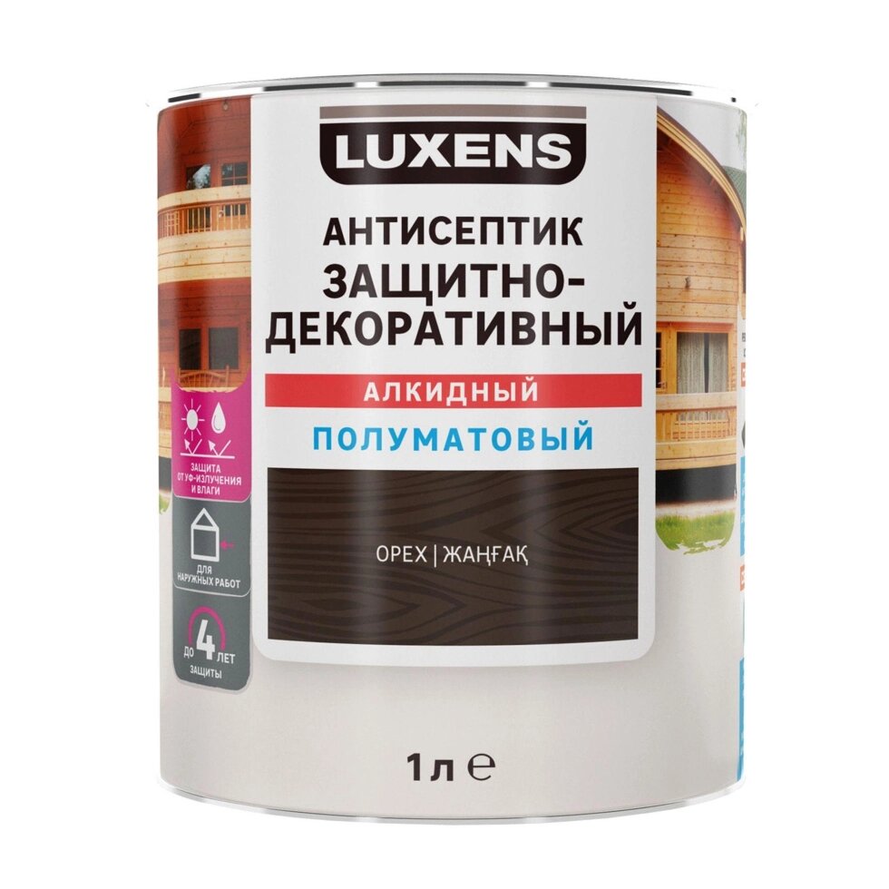 Антисептик Luxens полуматовый орех 1 л от компании ИП Фомичев - фото 1