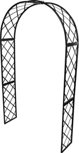 Арка садовая «Готика», 232х125х35 см, сталь, цвет чёрный