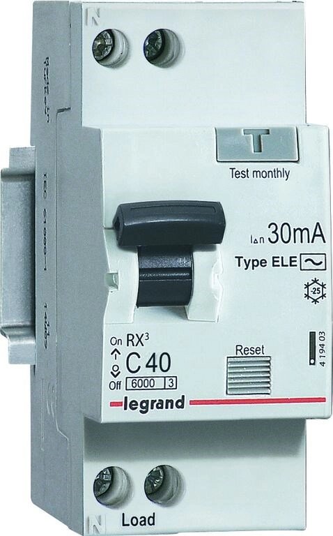 Автоматический выключатель LEGRAND RХ3 ВДТ 30MA 16А 1П+Н AC 419399 от компании ИП Фомичев - фото 1