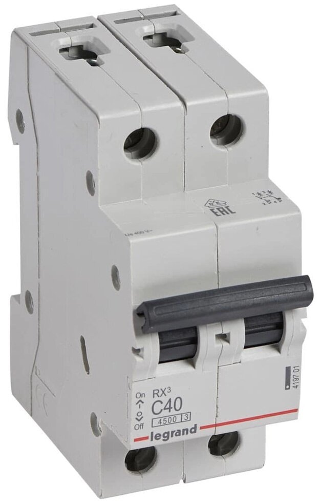 Автоматический выключатель LEGRAND RX3 4,5KA 40А 2П тип С 419701 от компании ИП Фомичев - фото 1