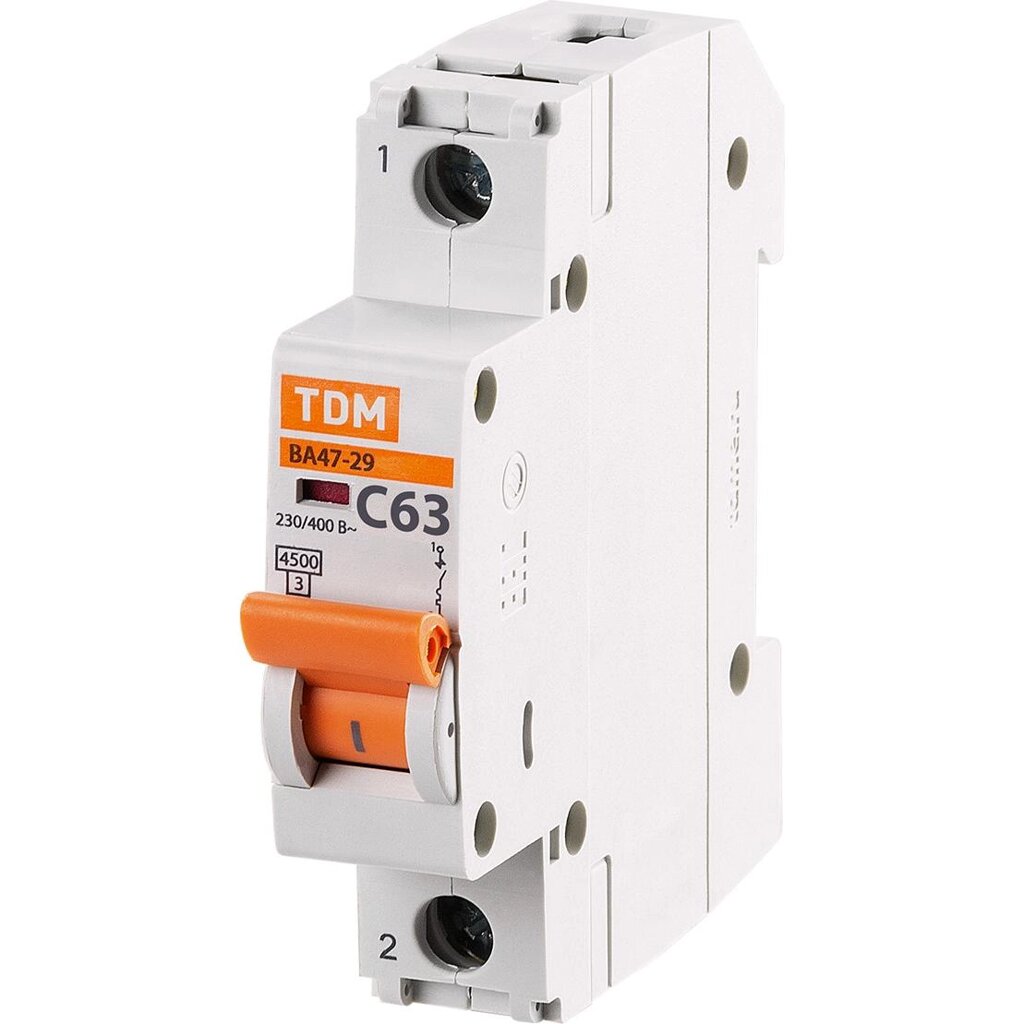 Автоматический выключатель TDM Electric ВА47-29 1P C63 А 4.5 кА SQ0206-0080 от компании ИП Фомичев - фото 1