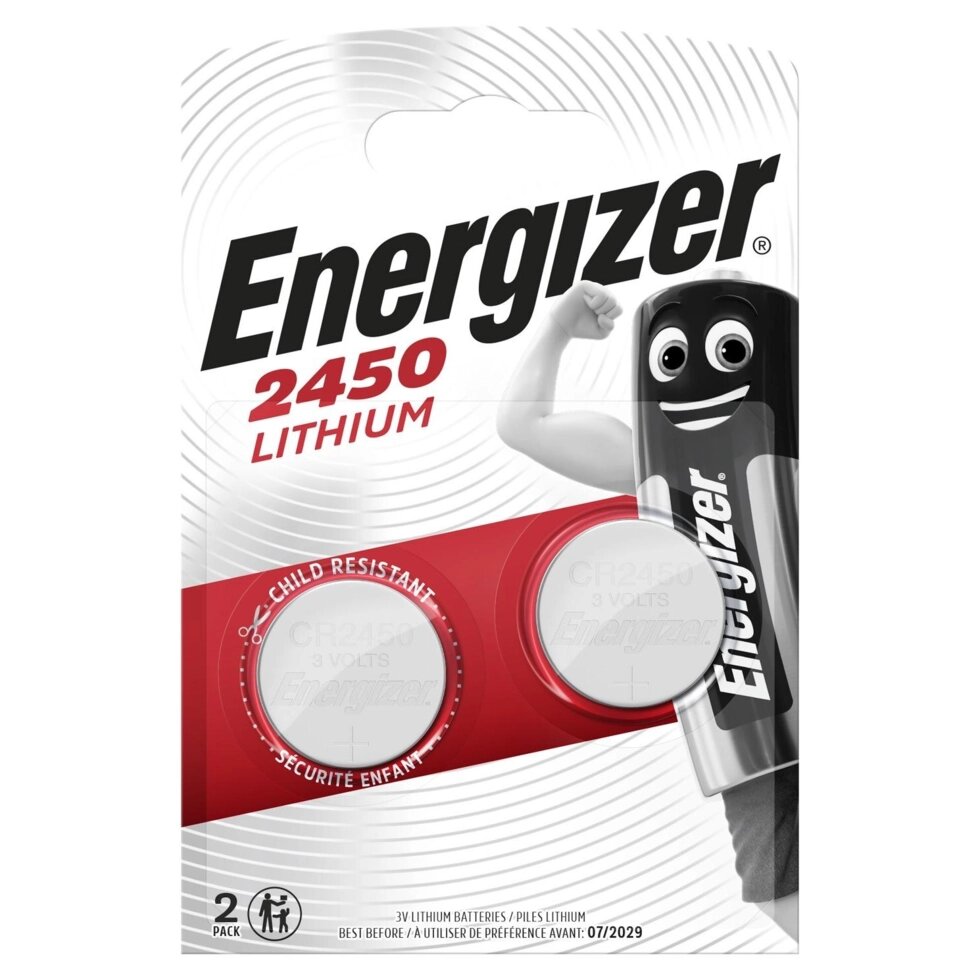 Батарейка литиевая Energizer CR2450, 2 шт. от компании ИП Фомичев - фото 1