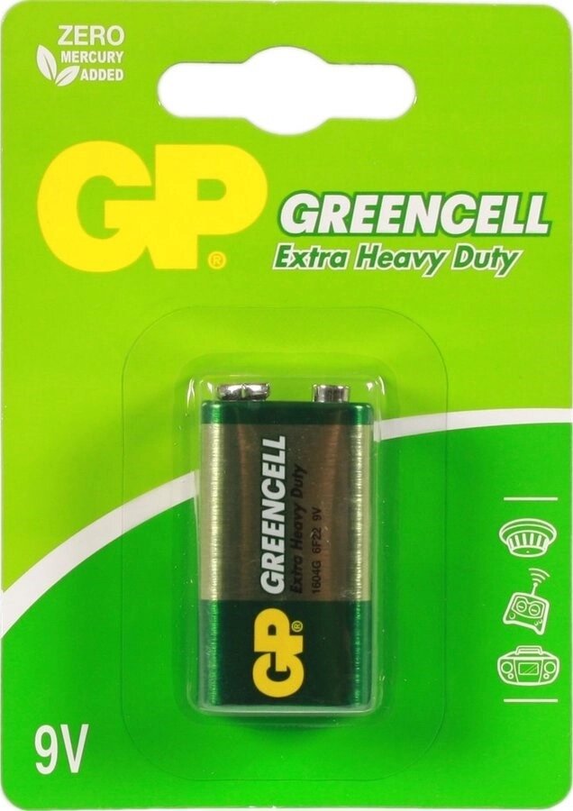 Батарейки GP Greencell КРОНА 1 шт (блистер) от компании ИП Фомичев - фото 1