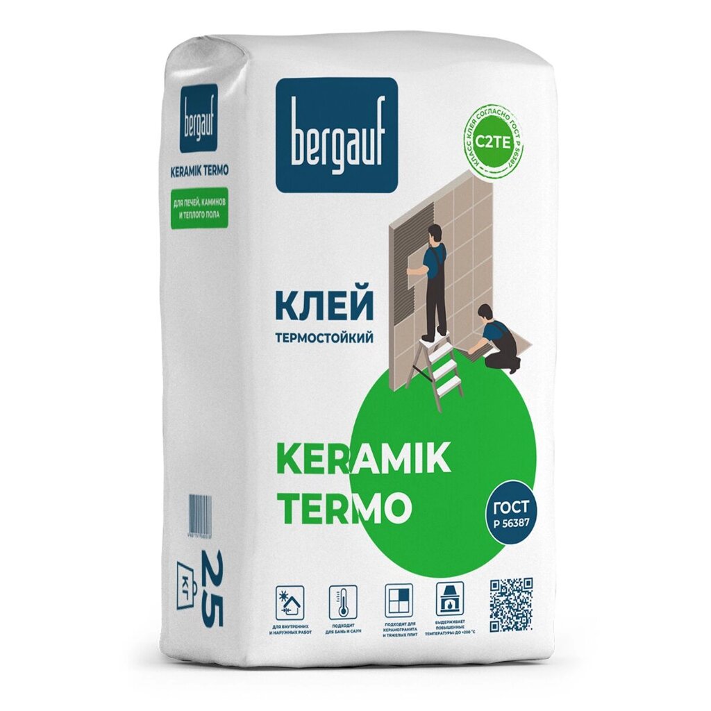 Bergauf Keramik Termo 25 кг клей д/обл и ц. печ. и кам.(вагоны) от компании ИП Фомичев - фото 1