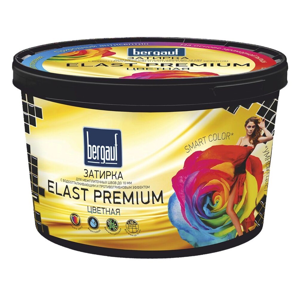 Bergauf Затирка для швов Elast Premium черная (графит), 2кг от компании ИП Фомичев - фото 1