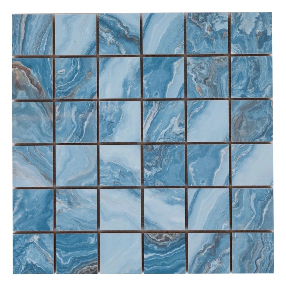 Бордюр настенный ковер Блюз Мозаика 300x300 мм, цвет голубой, 6 шт. от компании ИП Фомичев - фото 1