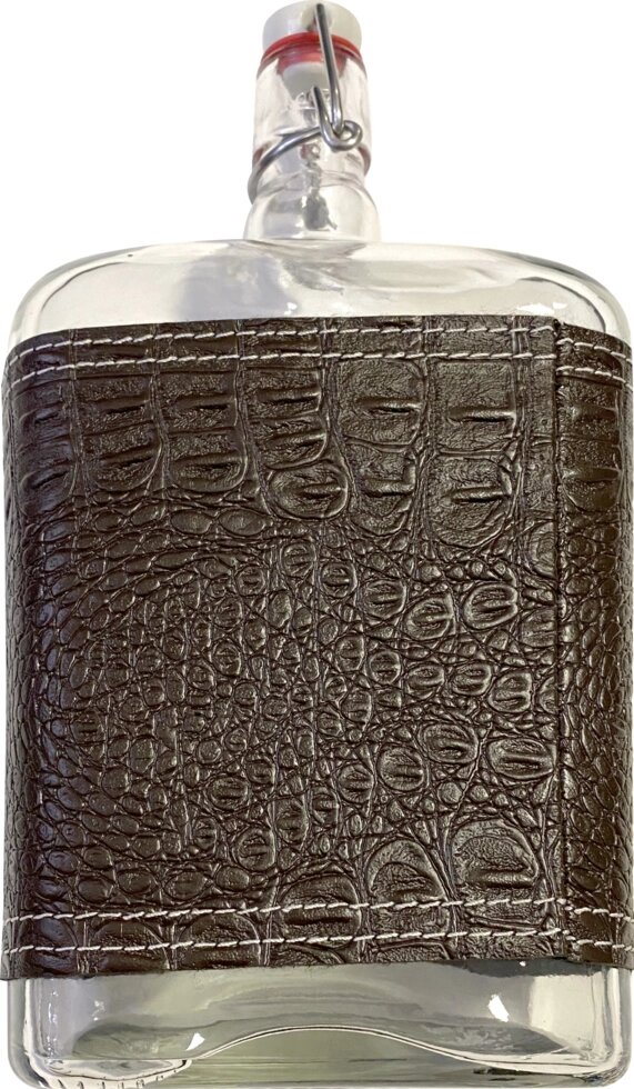 Бутыль «Викинг» 1.75 л в кожаном чехле, с бугельной пробкой от компании ИП Фомичев - фото 1