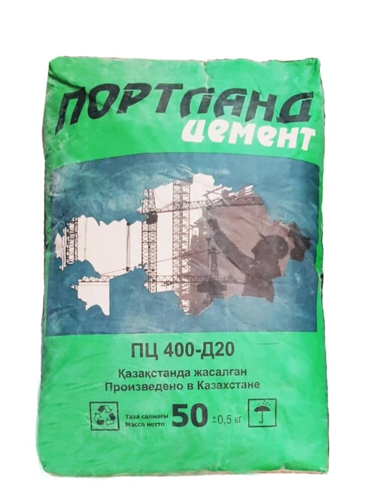 Цемент М400 меш/50 кг Алматы от компании ИП Фомичев - фото 1