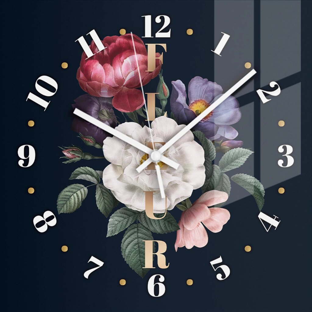 Часы настенные Artabosko Белль 13 квадратные стекло цвет черный бесшумные 30x30 см от компании ИП Фомичев - фото 1