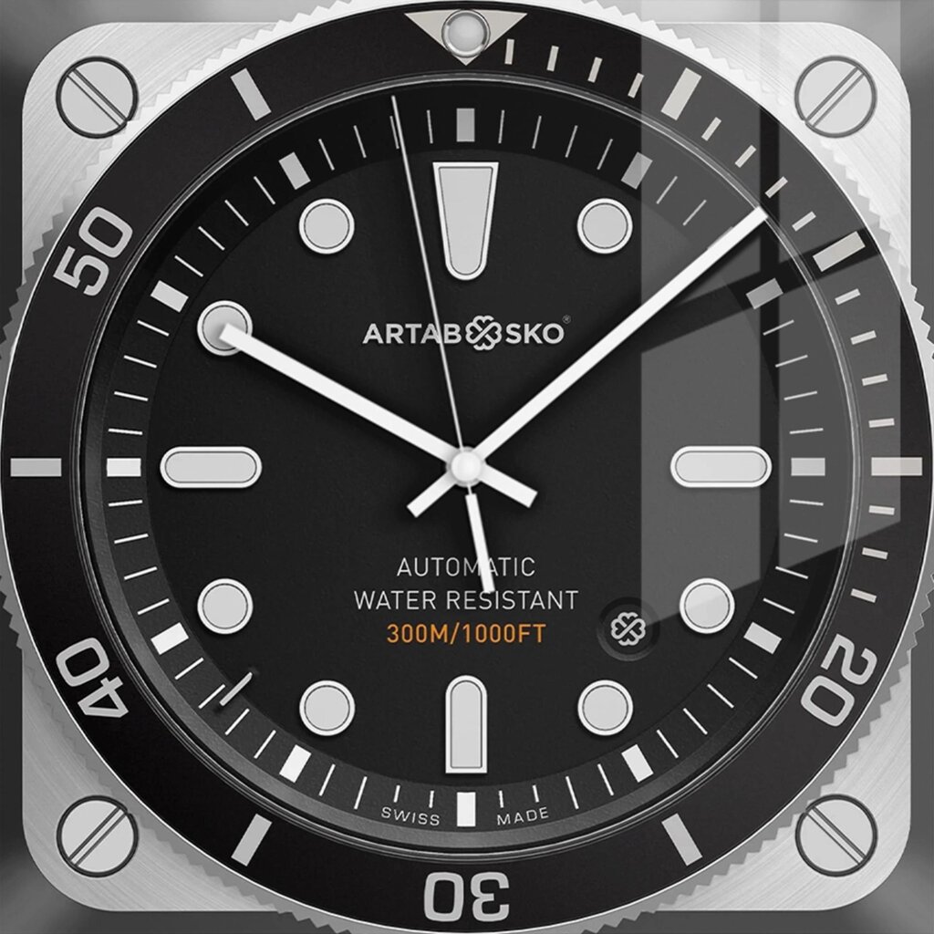 Часы настенные Artabosko Морис квадратные стекло цвет серый бесшумные 30x30 см от компании TOO RT UNIVERSAL GROUP - фото 1