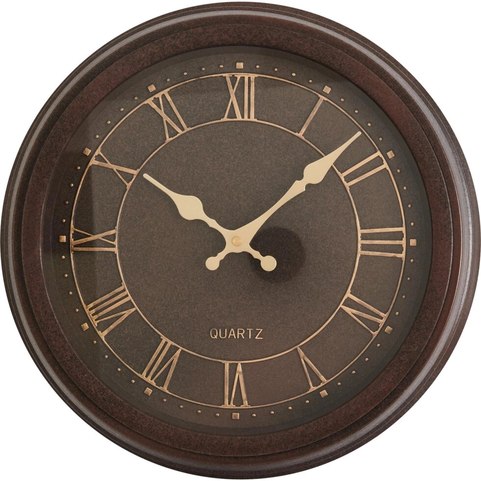 Часы настенные Dream River DMR круглые o35.6 см цвет коричневый от компании ИП Фомичев - фото 1