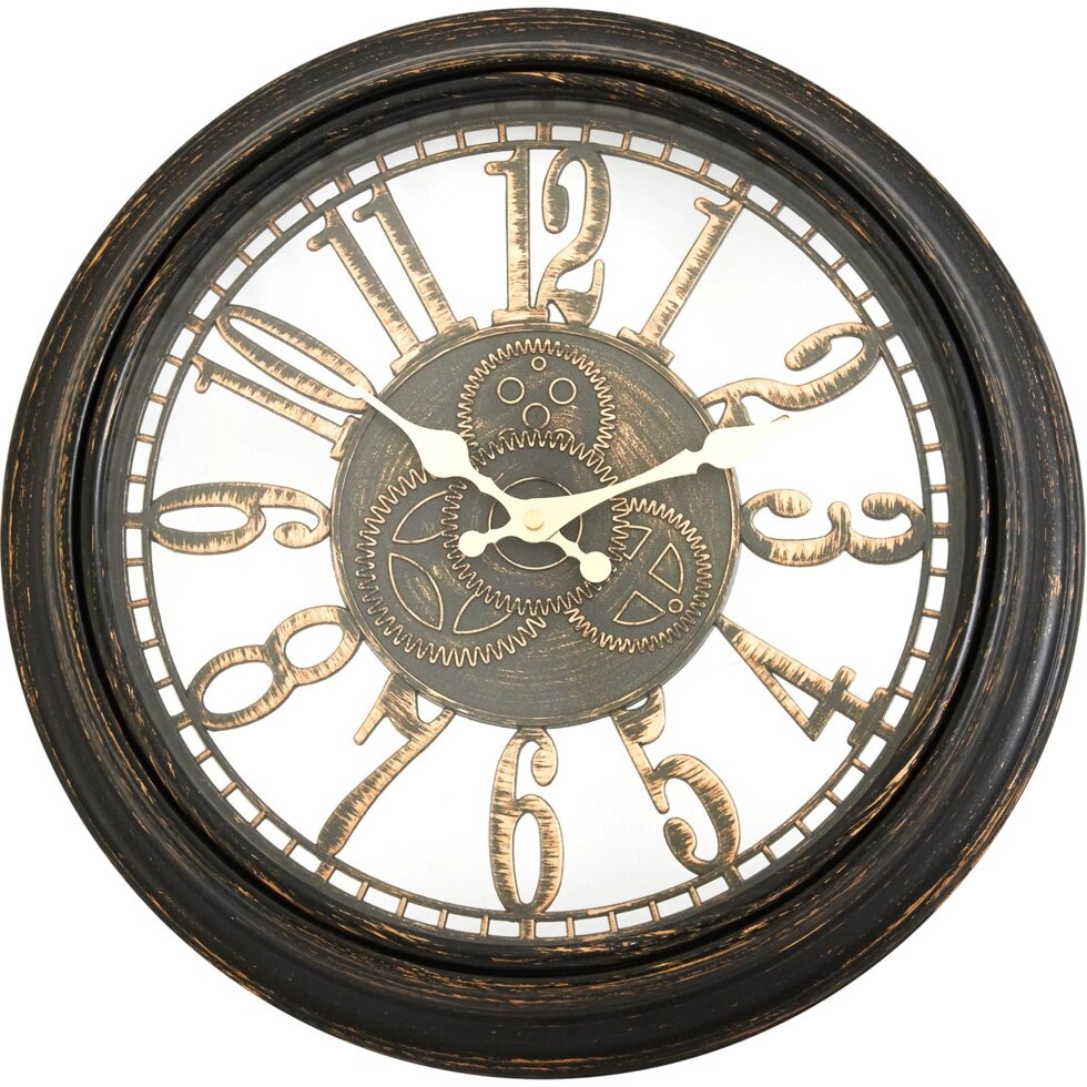 Часы настенные Dream River DMR круглые o40 см цвет коричневый от компании ИП Фомичев - фото 1