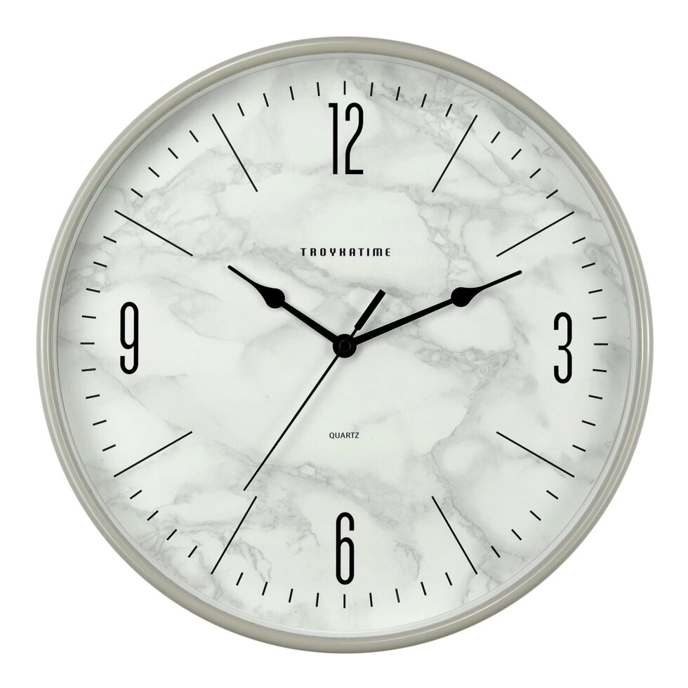 Часы настенные Troykatime «Мрамор» o30 см от компании ИП Фомичев - фото 1