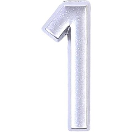 Цифра «1» самоклеящаяся 40х32 мм пластик цвет матовое серебро от компании ИП Фомичев - фото 1