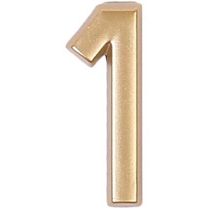Цифра «1» самоклеящаяся 40х32 мм пластик цвет матовое золото от компании ИП Фомичев - фото 1