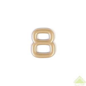 Цифра «8» самоклеящаяся 40х32 мм пластик цвет матовое золото