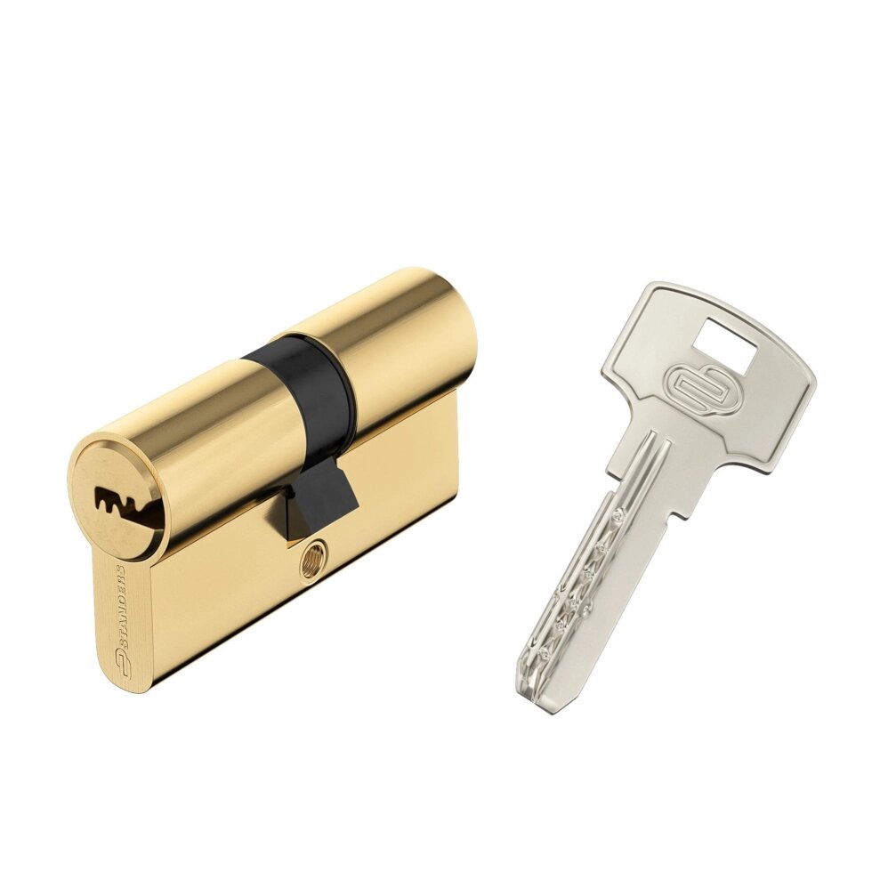 Цилиндр Standers TTBL1-3030, 30x30 мм, ключ/ключ, цвет латунь от компании ИП Фомичев - фото 1