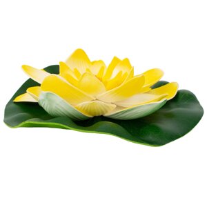 Цветок для водоема Ecotec Лилия пластик бело-желтый o18 см