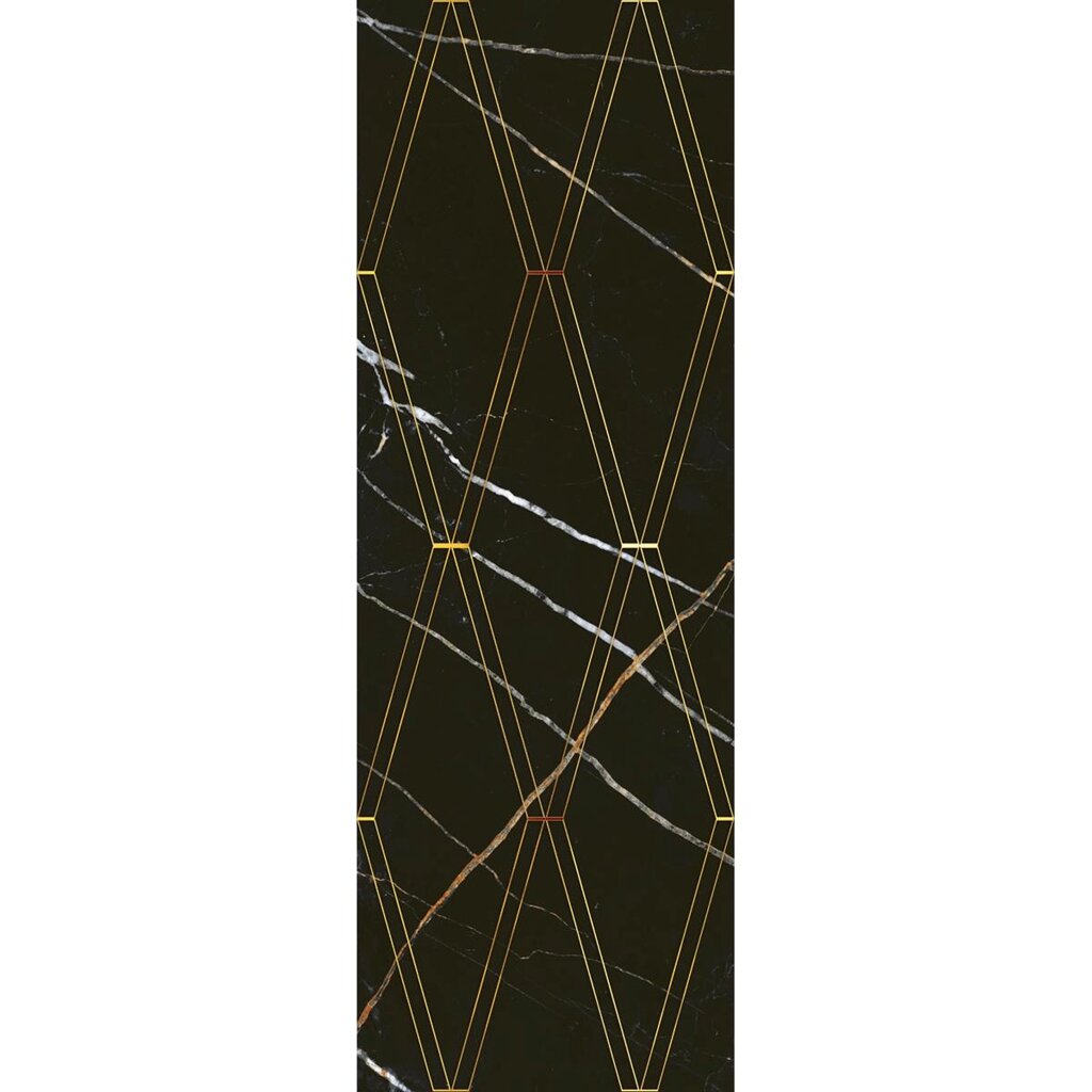 Декор настенный Black and Gold Rombi 24.2x70 см цвет черный от компании ИП Фомичев - фото 1