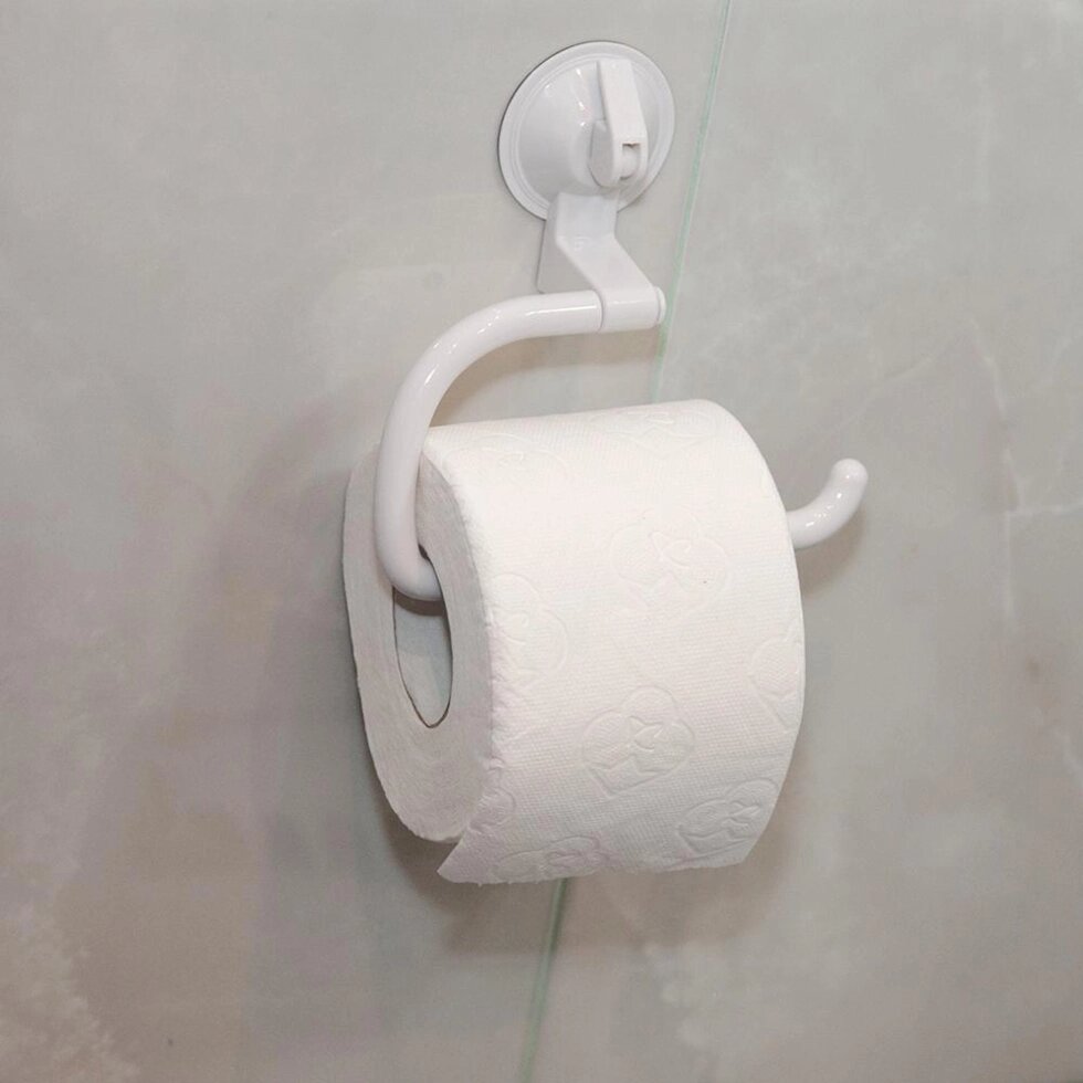 Держатель для туалетной бумаги «Easy Solution» присоска цвет белый от компании ИП Фомичев - фото 1