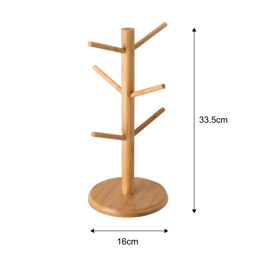 Держатель кухонный для кружек 16x16x33.5 см бамбук цвет бежевый от компании ИП Фомичев - фото 1