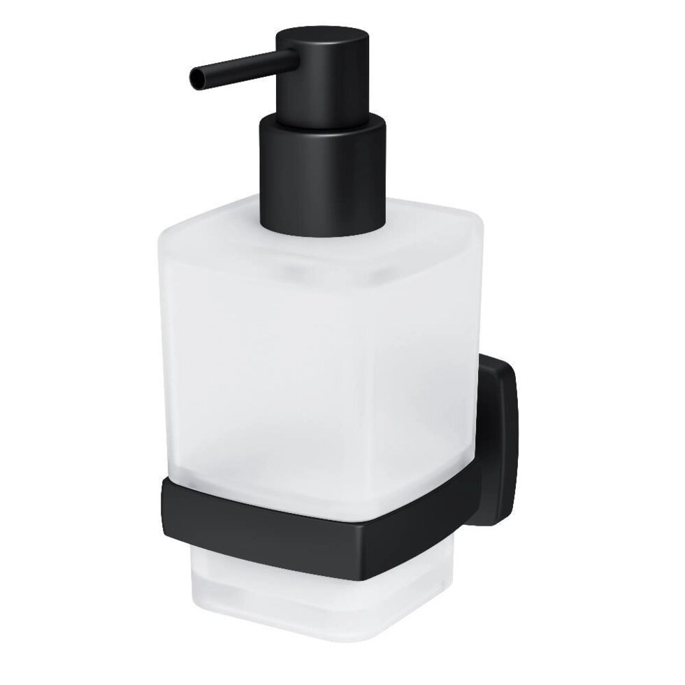 Диспенсер AM. PM Gem стеклянный для жидкого мыла с настенным держателем, черный A9036922 от компании ИП Фомичев - фото 1