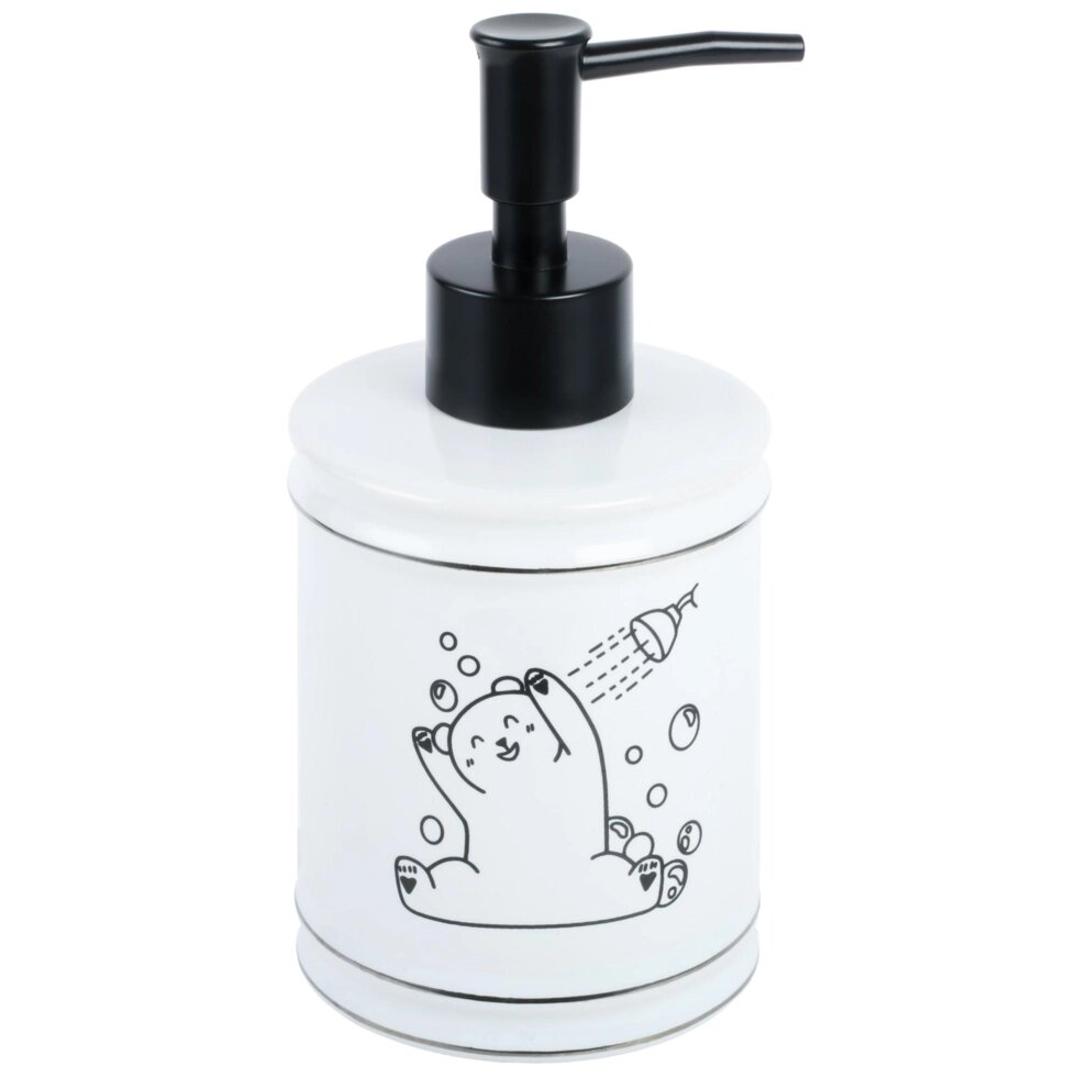 Дозатор для жидкого мыла Teddy керамика цвет белый от компании ИП Фомичев - фото 1